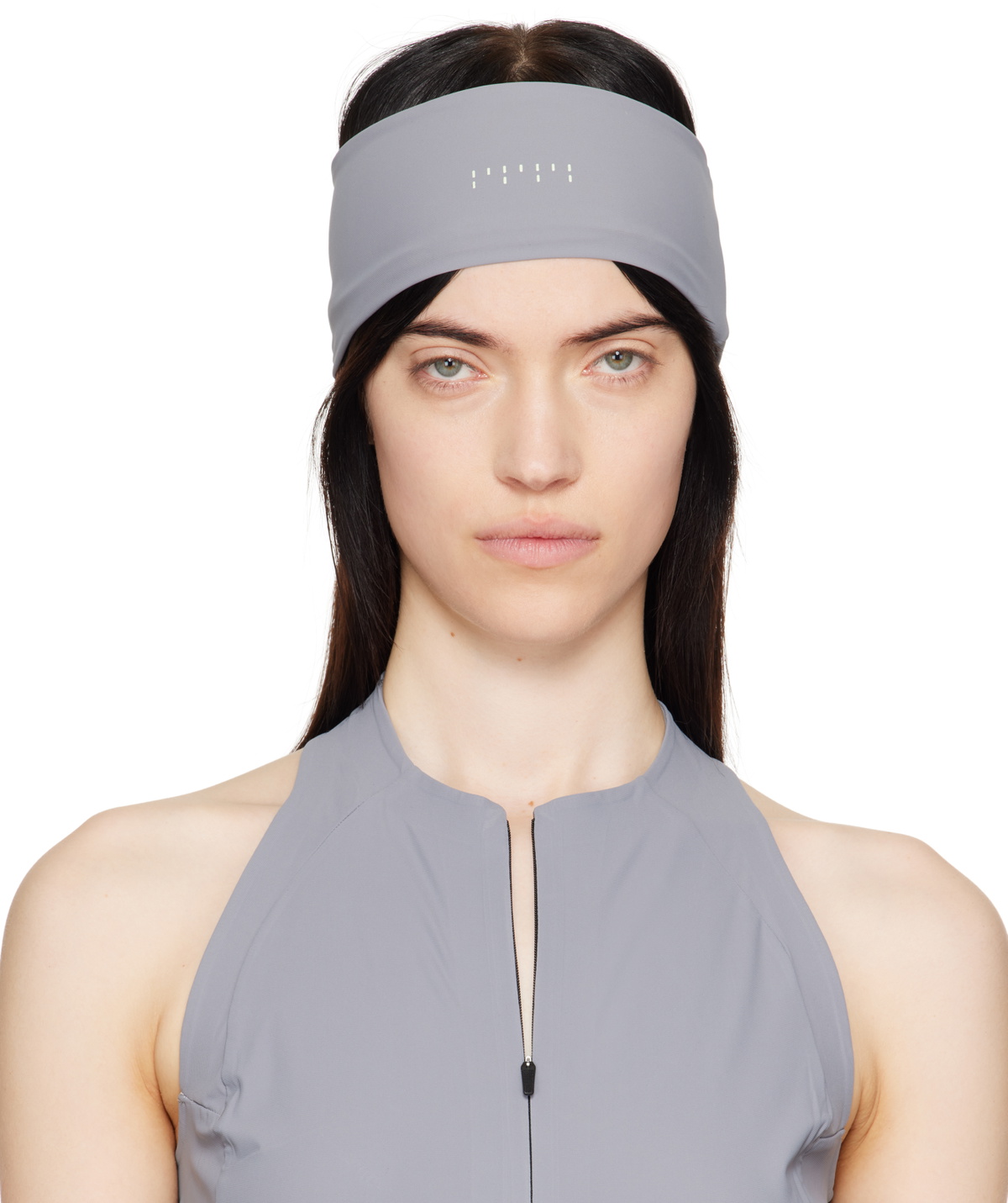JOHANNA PARV Gray Triangle Ponytail Hole Headband