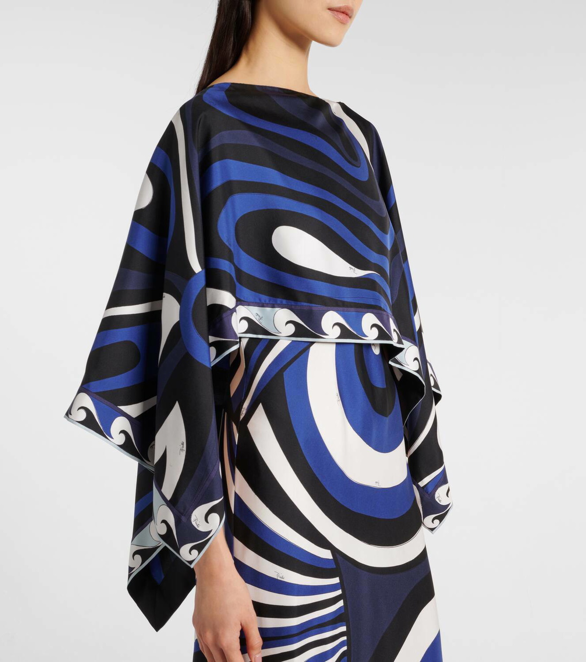 Pucci Iride silk twill slip dress and cape