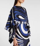 Pucci Iride silk twill slip dress and cape