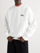 Stussy - Logo-Print Cotton-Blend Jersey Sweatshirt - White