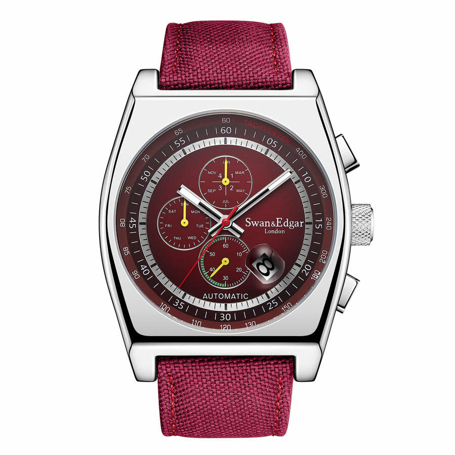 Swan & Edgar Retro Racer Automatic Red Dial Mens Watch SE01221