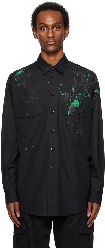Photo: Moschino Black Painted Effect Shirt