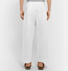 Jacquemus - Wide-Leg Cotton-Twill Drawstring Trousers - White