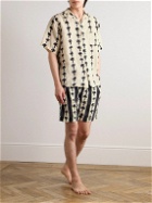 Desmond & Dempsey - Camp-Collar Printed Linen Pyjama Set - Neutrals
