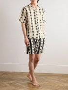 Desmond & Dempsey - Camp-Collar Printed Linen Pyjama Set - Neutrals