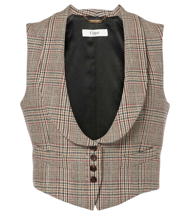 Photo: Chloé Prince of Wales wool-blend waistcoat