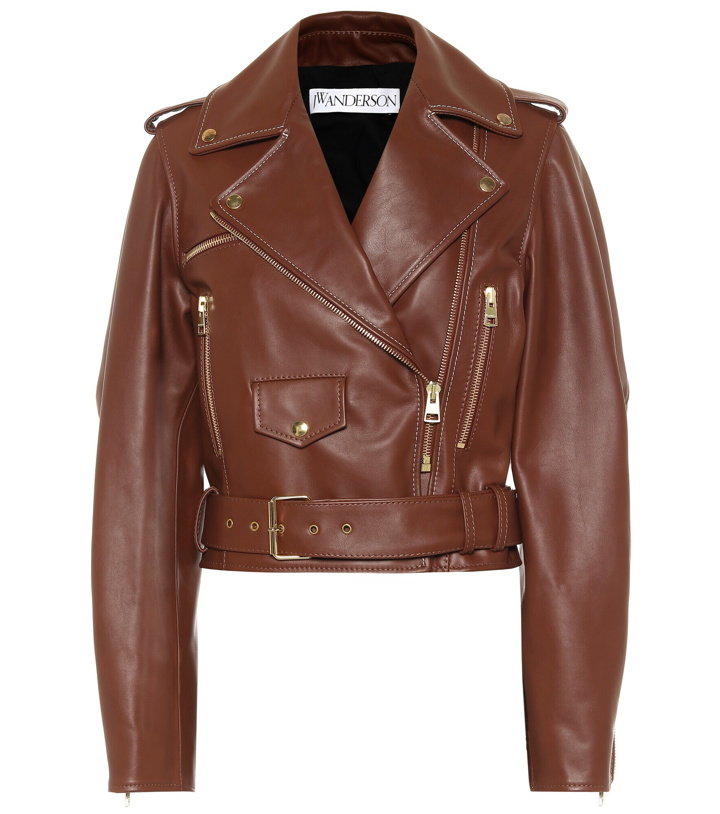 Photo: JW Anderson - Cropped leather biker jacket