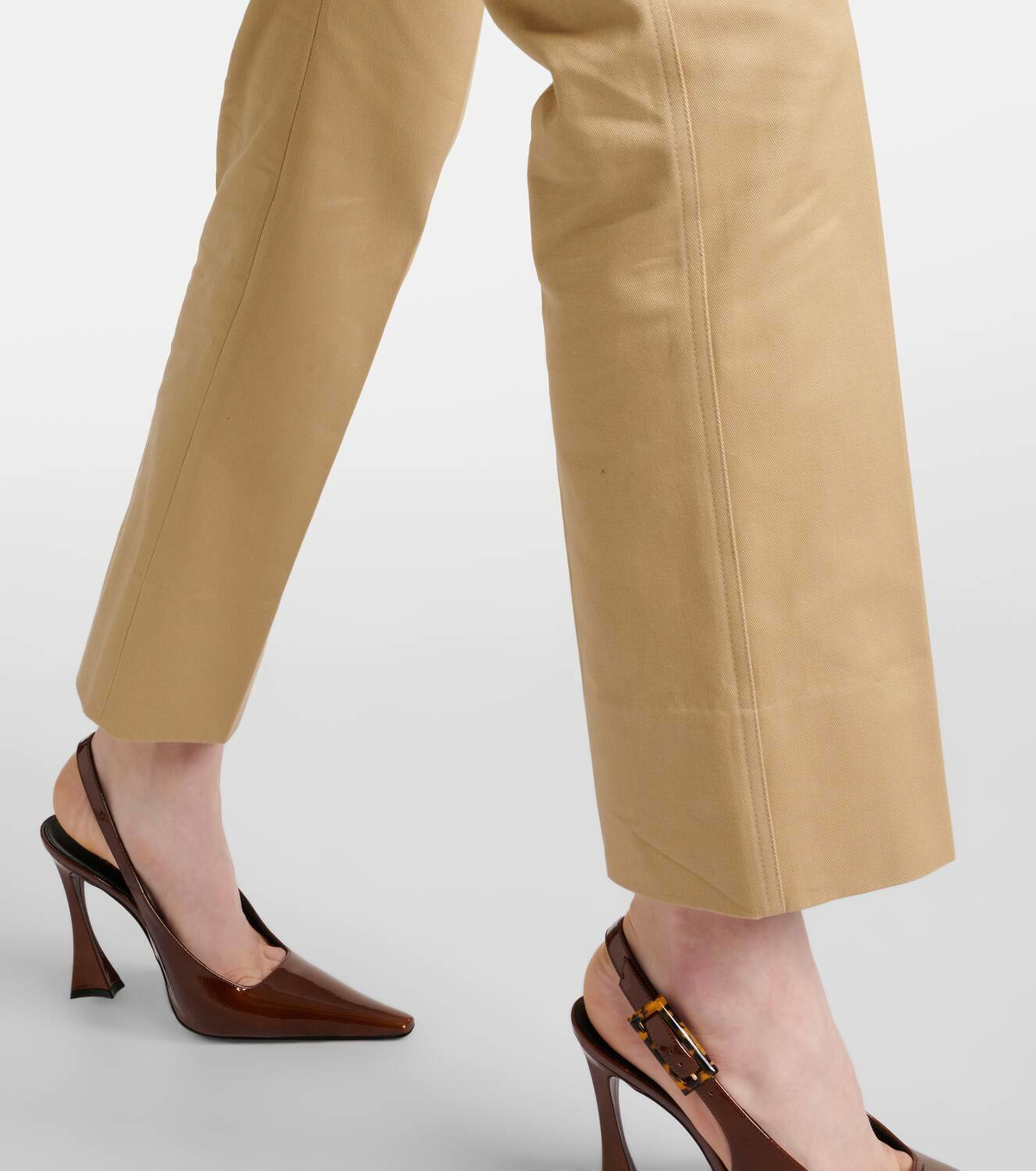 Saint Laurent Mid-rise cotton drill straight pants Saint Laurent