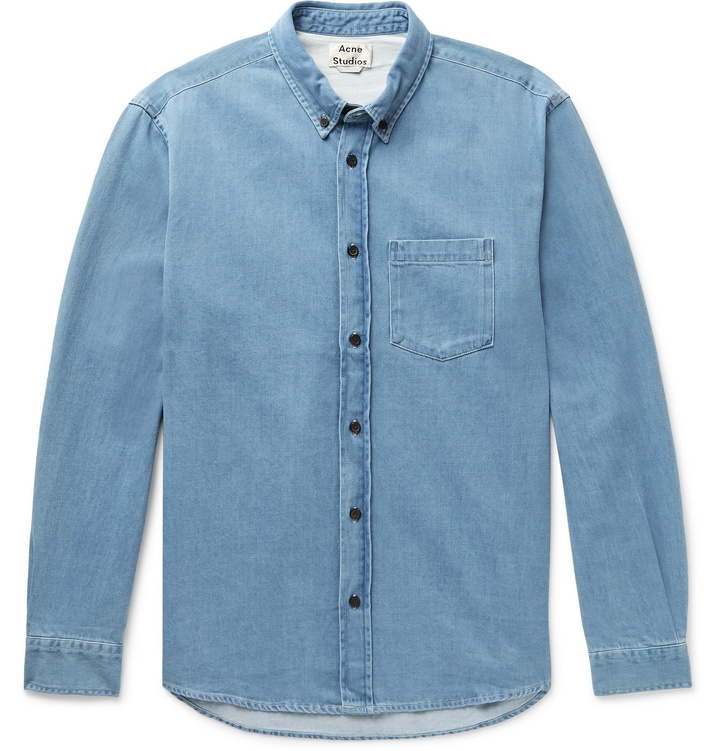 Photo: Acne Studios - Sarkis Slim-Fit Button-Down Collar Denim Shirt - Blue