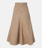 Brunello Cucinelli Cotton and linen denim midi skirt