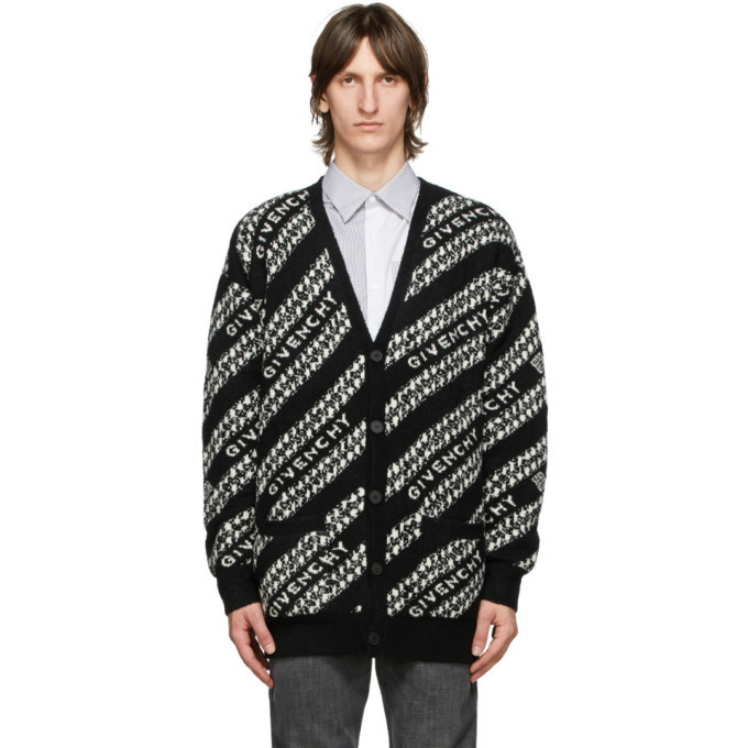 Photo: Givenchy Black and White Oversized Chain Cardigan