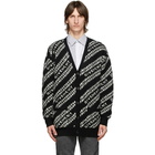 Givenchy Black and White Oversized Chain Cardigan