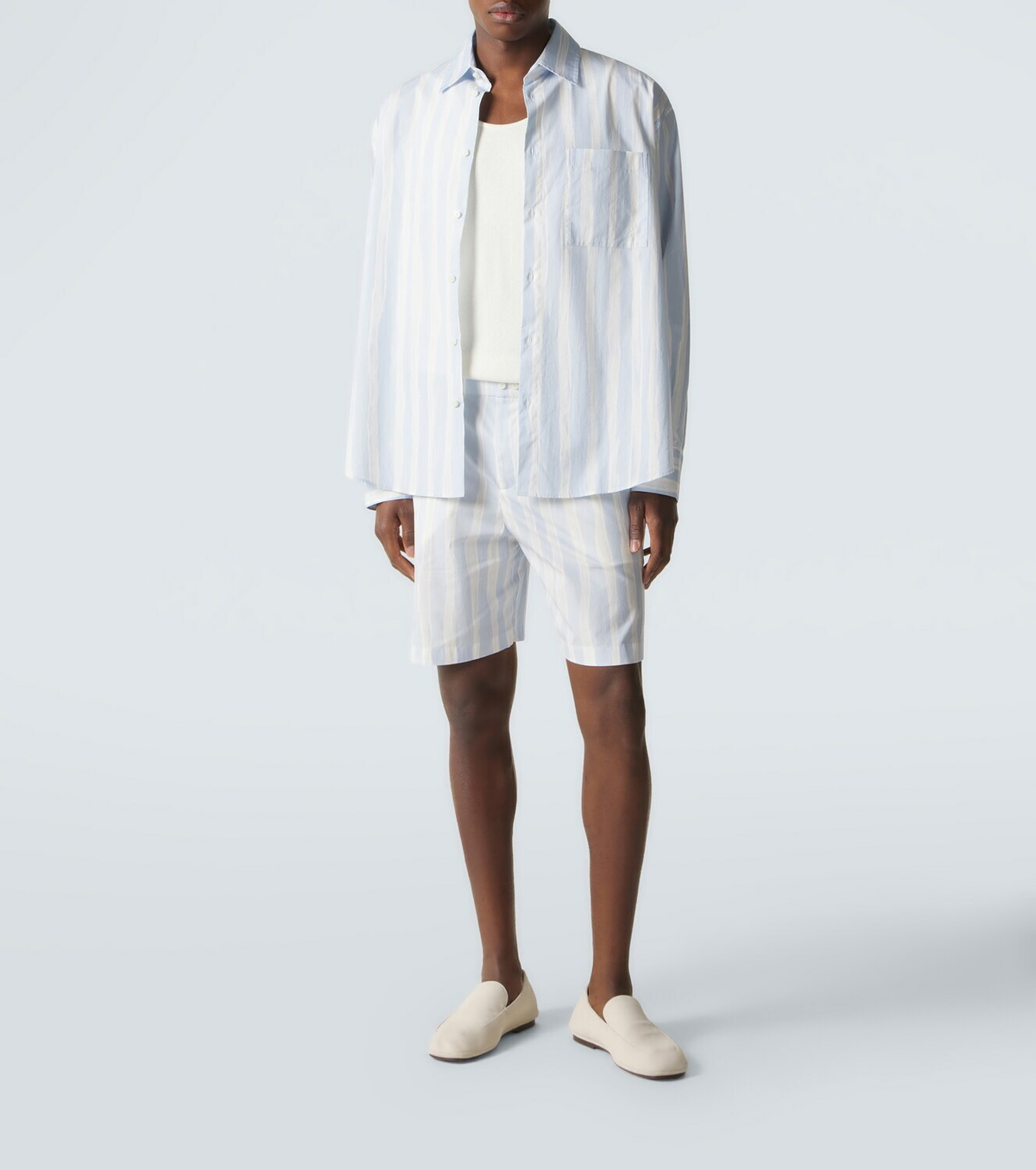 Jacquemus Caleçon striped cotton poplin shorts