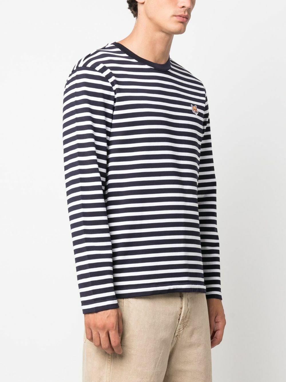 MAISON KITSUNE' - Striped Cotton T-shirt Maison Kitsune