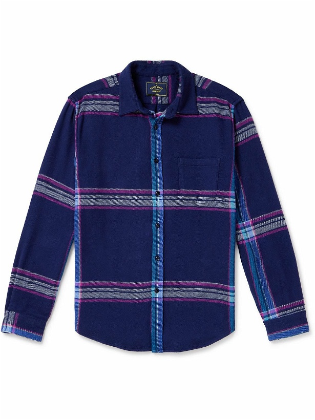 Photo: Portuguese Flannel - Checked Cotton-Flannel Shirt - Blue