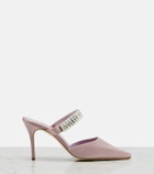 Manolo Blahnik Zumbon embellished satin mules