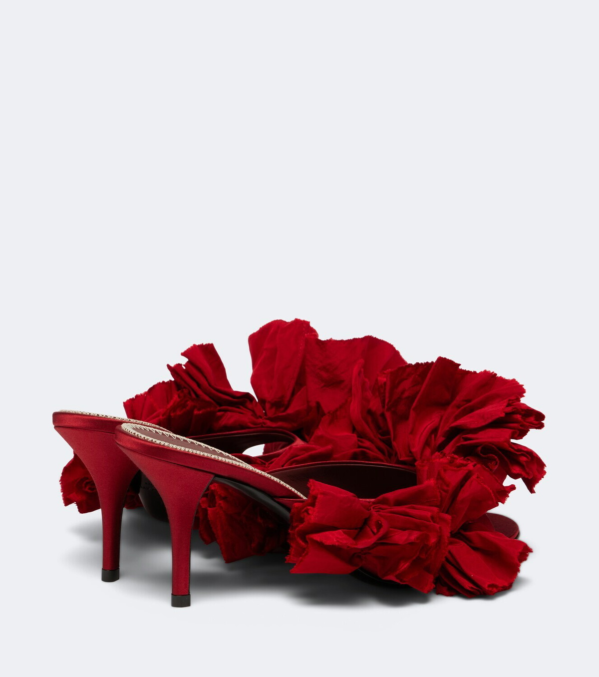 Magda Butrym Floral-appliqué satin mules