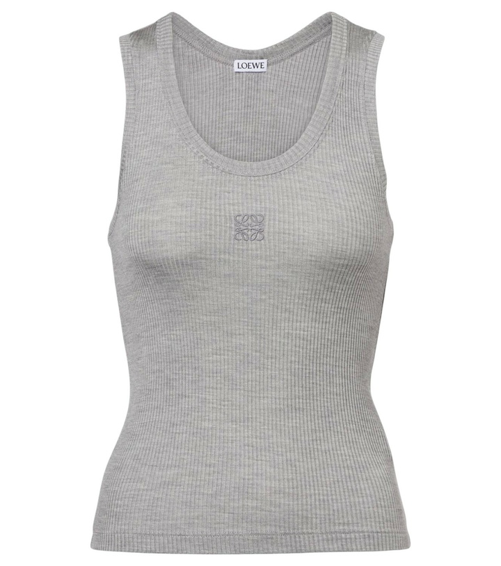 Photo: Loewe Anagram ribbed-knit silk tank top