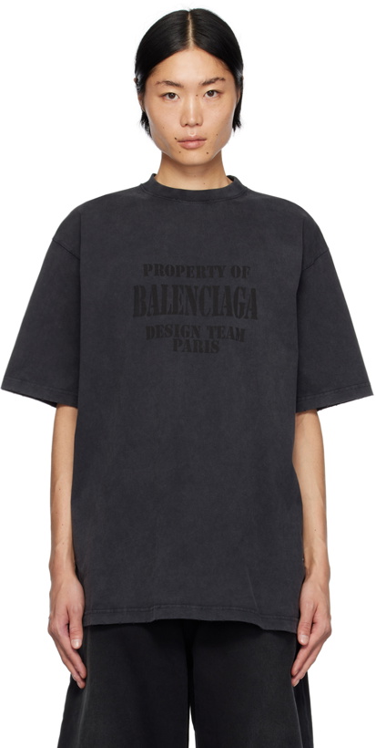 Photo: Balenciaga Gray Printed T-Shirt