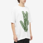 Comme des Garçons SHIRT Men's x Lacoste Vertical Croc T-Shirt in White/Green