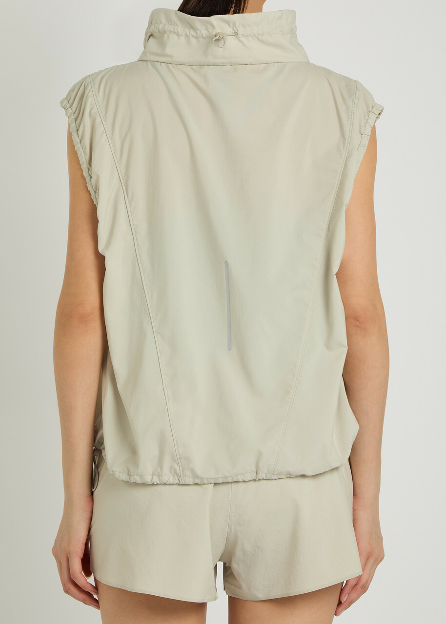 Adidas X Stella Mccartney High-neck Shell Running Gilet Beige