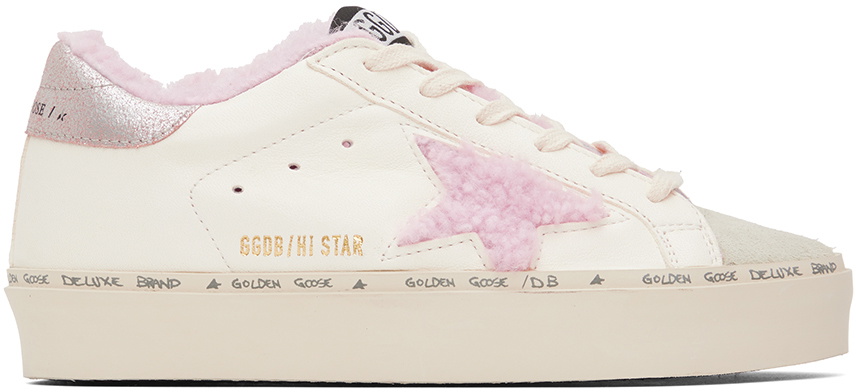 Golden Goose White & Pink Hi Star Low-Top Sneakers Golden