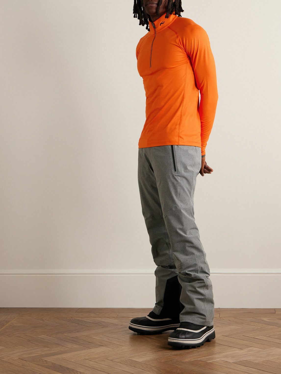 Kjus Feel StretchJersey HalfZip Ski MidLayer Orange Kjus