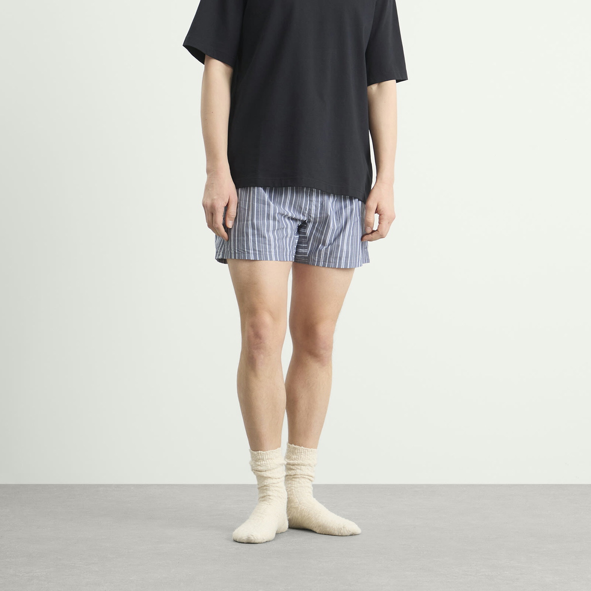 Calvin Klein Men's Heritage Cotton Poplin Sleep Short in Majorca Stripe Speakeasy