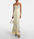 Self-Portrait Floral silk satin maxi dress