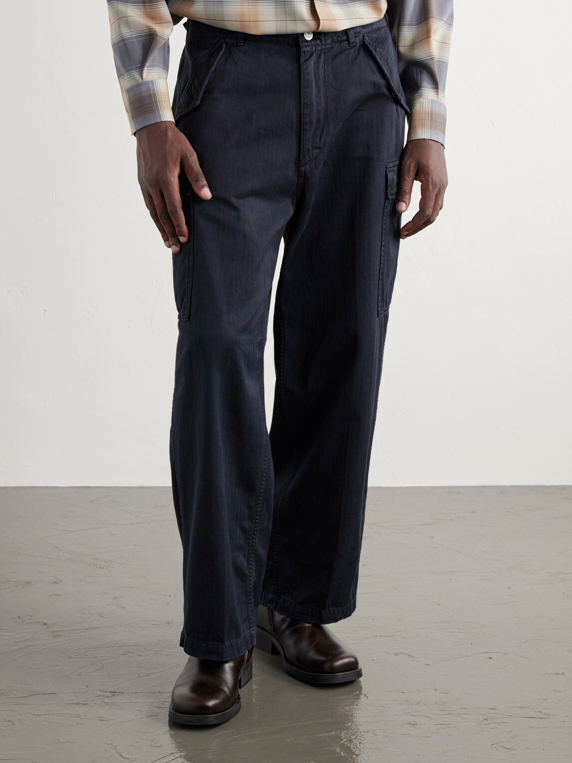 A.PRESSE - Cotton-Twill Trousers - Blue