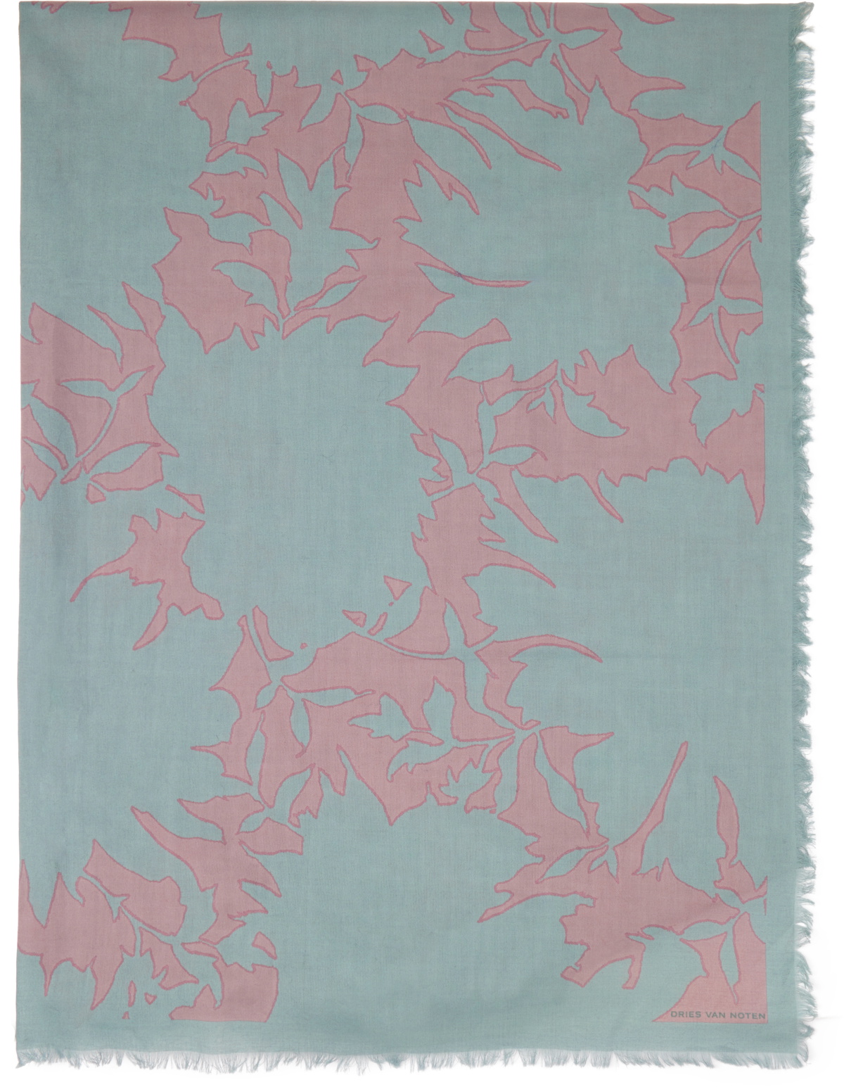 Dries Van Noten Blue & Pink Floral Scarf
