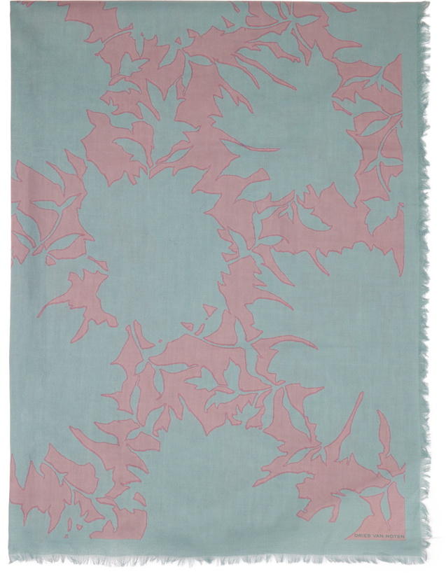 Photo: Dries Van Noten Blue & Pink Floral Scarf