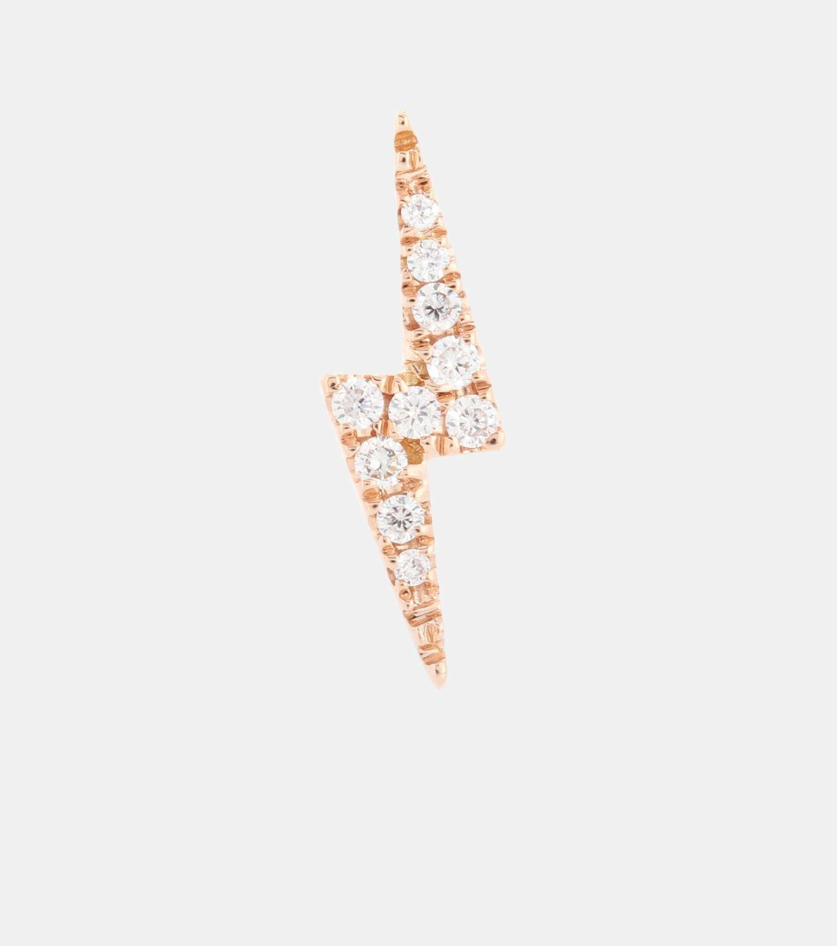 Maria Tash Diamond Lightning Bolt 18kt rose gold single stud