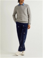 Polo Ralph Lauren - Straight-Leg Embroidered Cotton-Corduroy Chinos - Blue