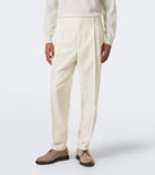Brunello Cucinelli Pleated wool and cotton straight pants