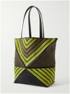 LOEWE - Paula's Ibiza Puzzle Fold Large Leather-Trimmed Striped Raffia Tote Bag