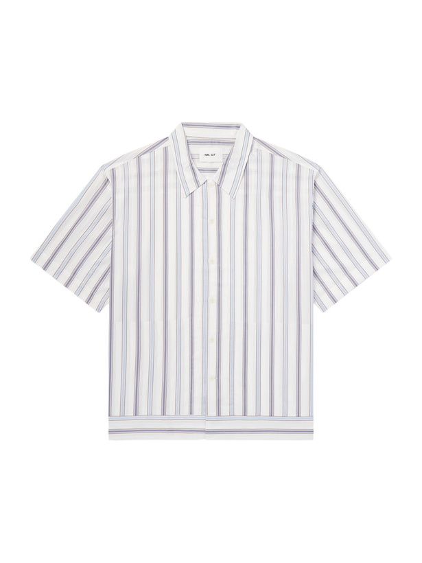 Photo: NN07 - Striped Cotton-Poplin Shirt - Blue
