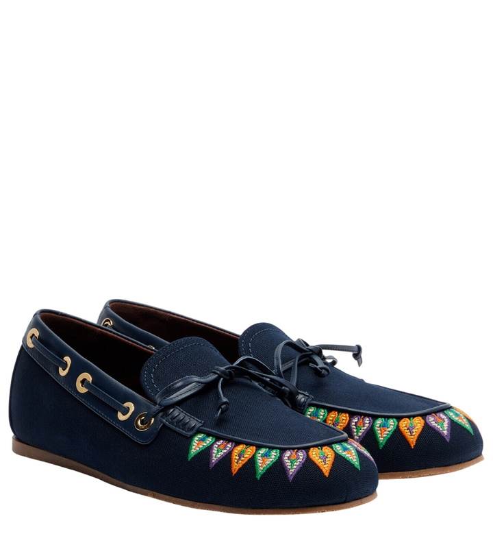 Photo: Etro Embroidered canvas boat shoes