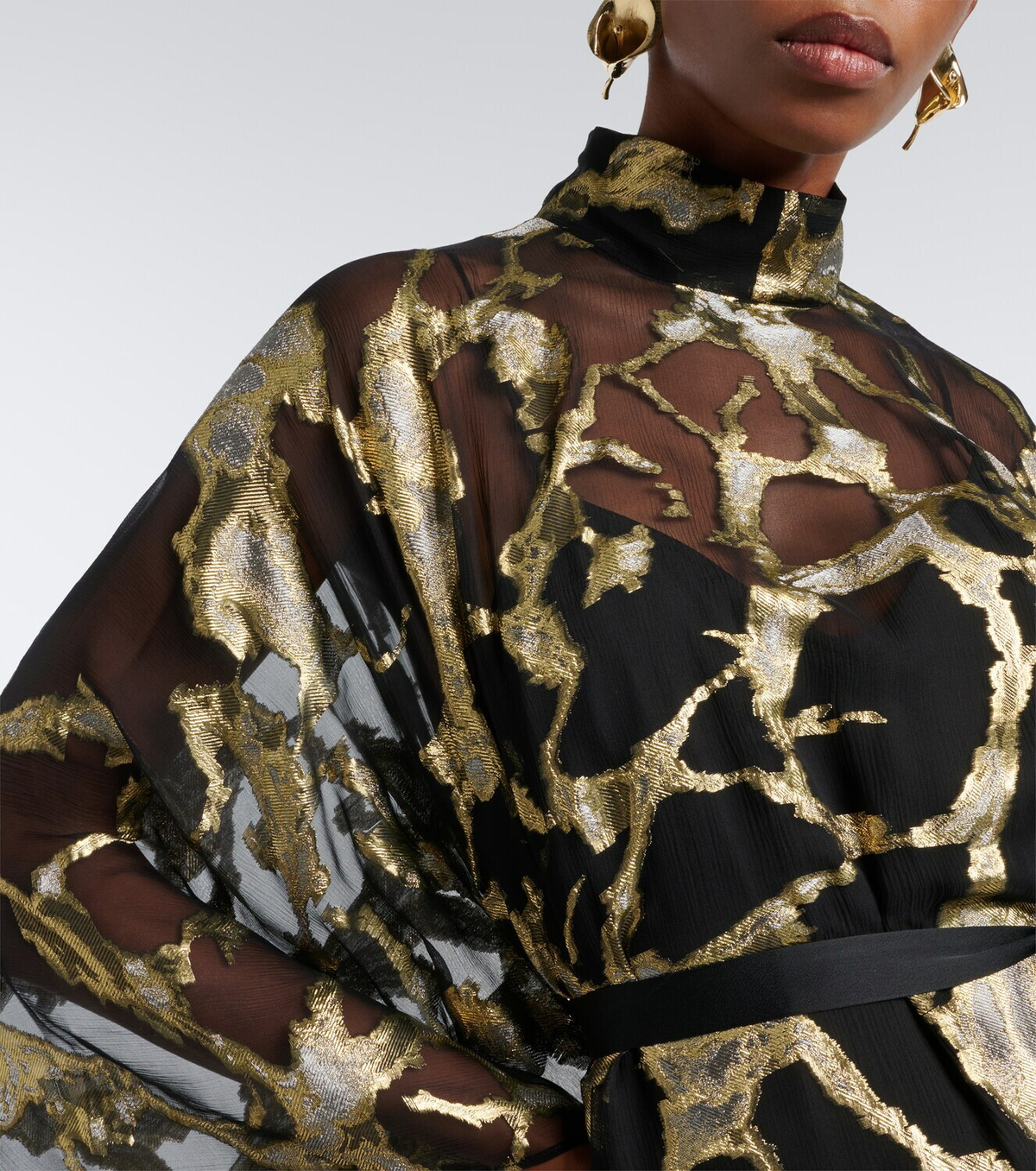 Taller Marmo Kintsugi silk-blend fil coupé kaftan