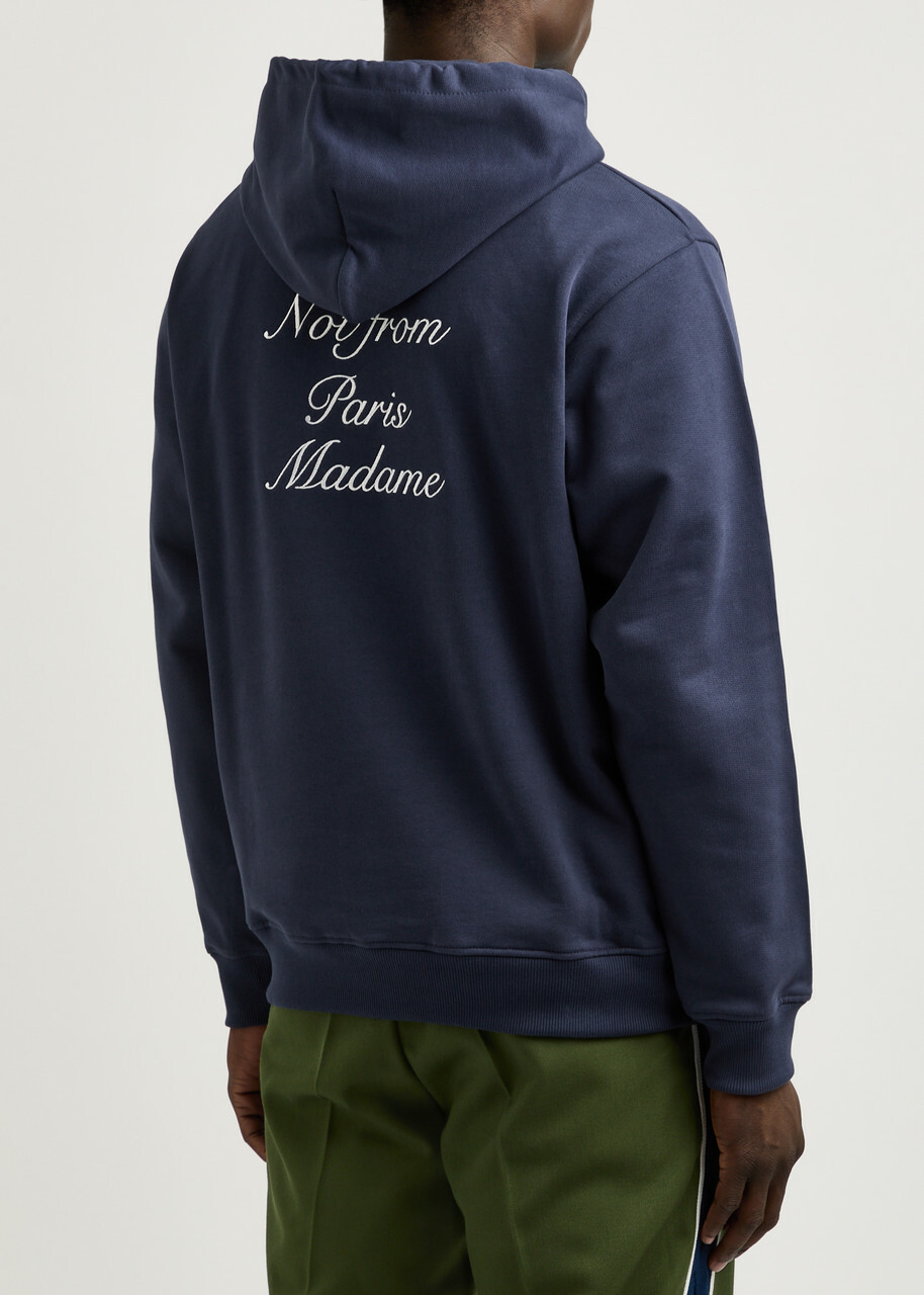 パーカー・フーディ Drole De Monsieur NFPM Printed Hoodie Navy HO101-NYNAVY DRÔLE DE Monsieur Nfpm Printed Hooded Cotton Sweatshirt Navy