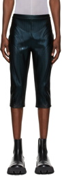 Mugler Black Shiny Embossed 7/8 Trousers