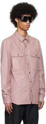 Rick Owens Pink Press-Stud Leather Shirt