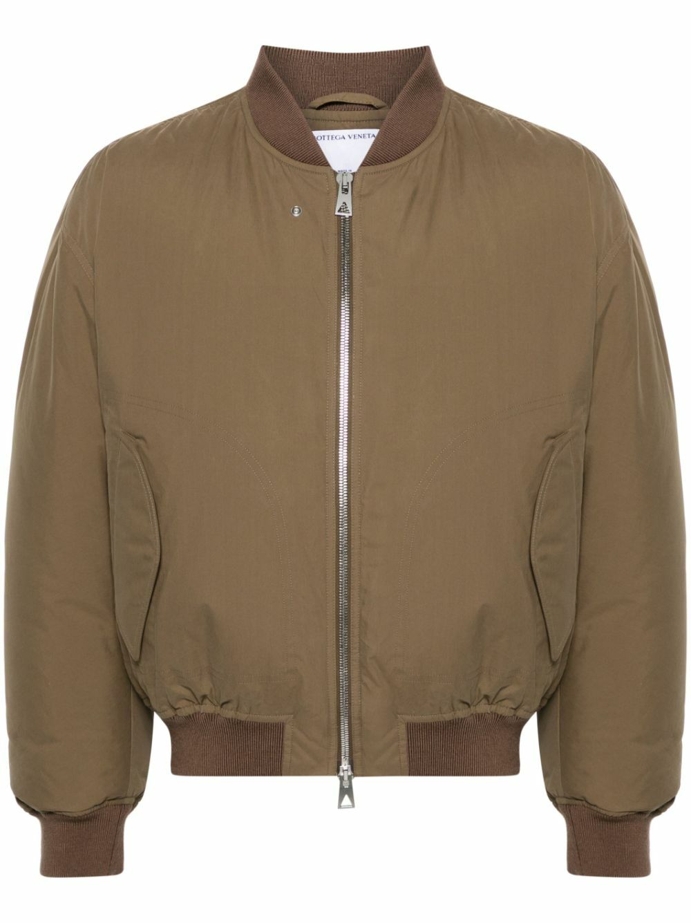 Bottega Veneta Brown Zip-Up Cotton Bomber Jacket Bottega Veneta