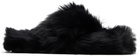 Acne Studios Black Shearling Sandals