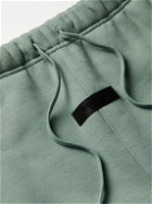 FEAR OF GOD ESSENTIALS - Straight-Leg Logo-Flocked Cotton-Blend Jersey Sweatpants - Green