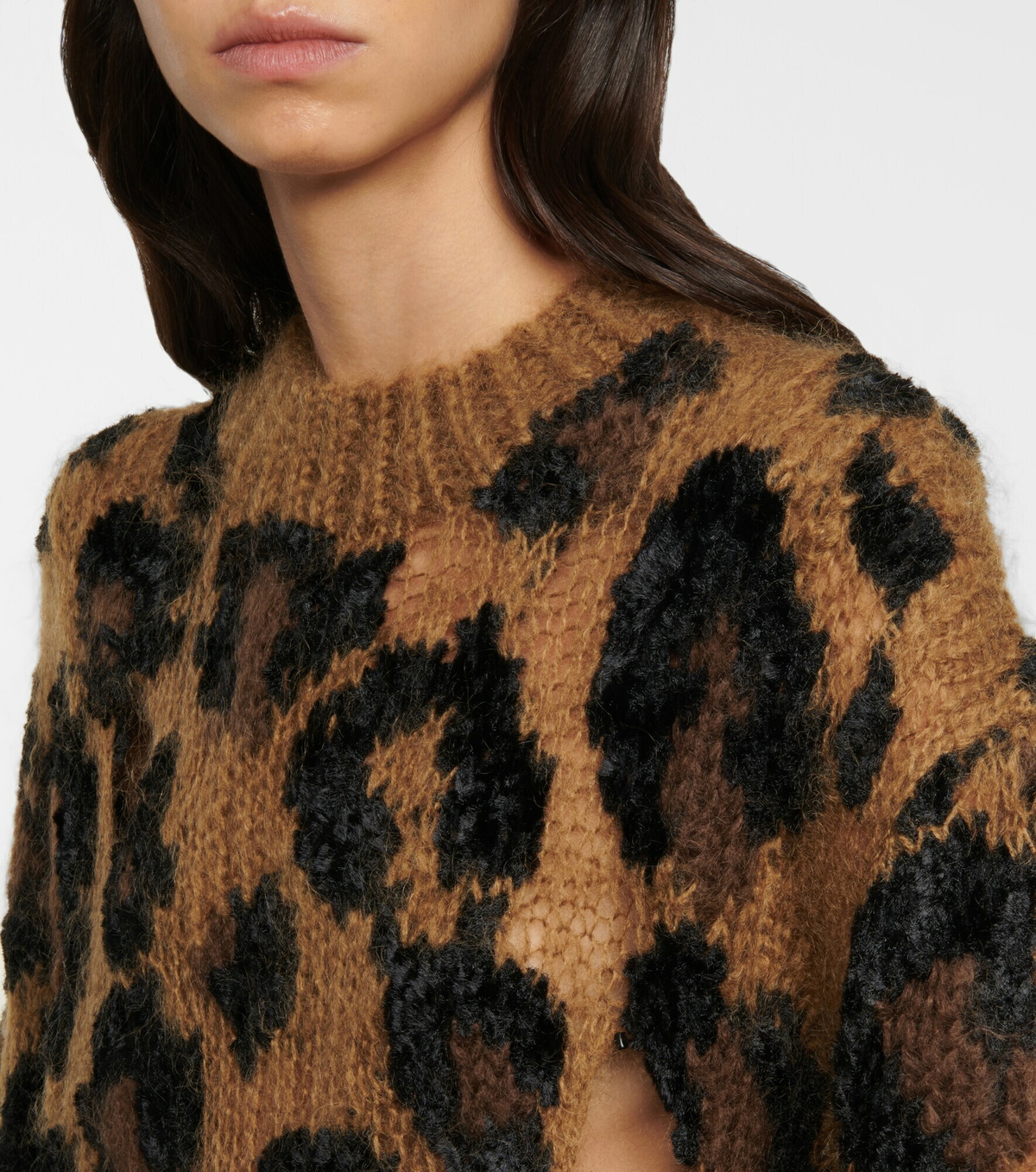 Junya Watanabe - Leopard-print cutout cotton sweater