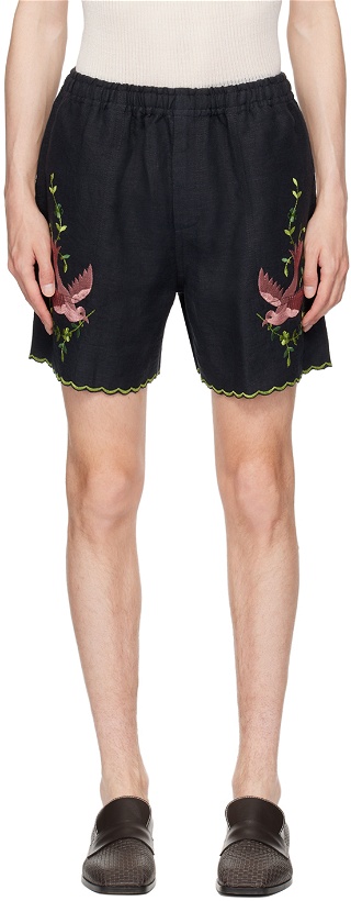 Photo: Bode Black Rosefinch Shorts