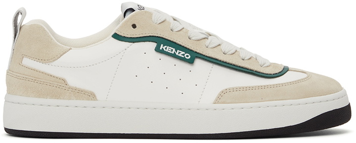 Photo: Kenzo White & Green Kourt 80 Sneakers