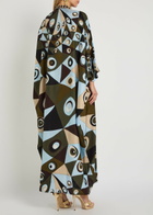 Pucci Printed Crystal-embellished Silk Maxi Kaftan Dress Multicoloured