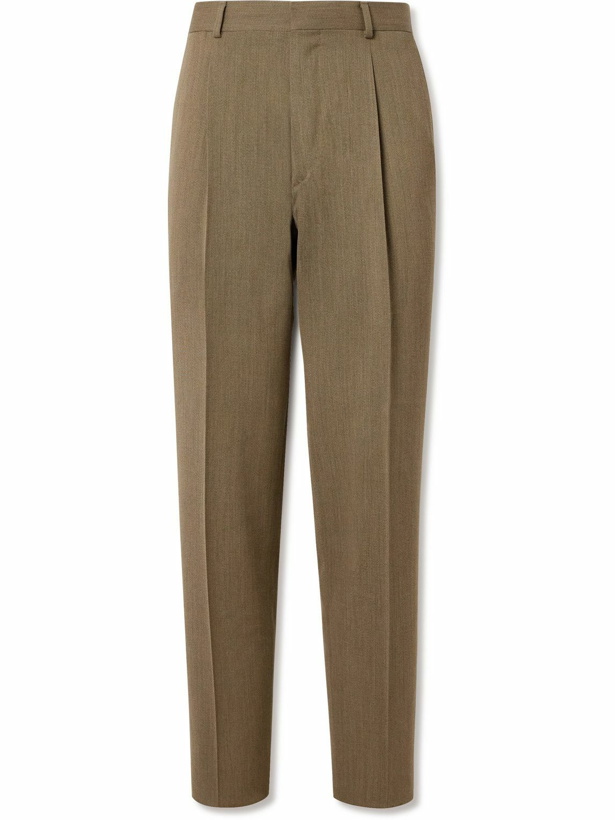 Photo: Loro Piana - Tapered Pleated Wool-Twill Suit Trousers - Neutrals